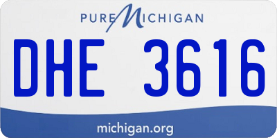 MI license plate DHE3616