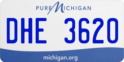 MI license plate DHE3620