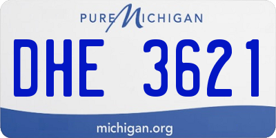 MI license plate DHE3621
