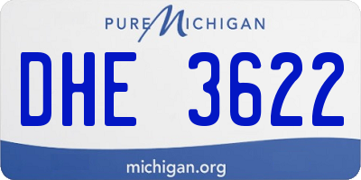 MI license plate DHE3622