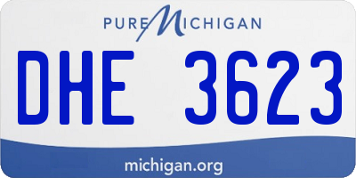 MI license plate DHE3623