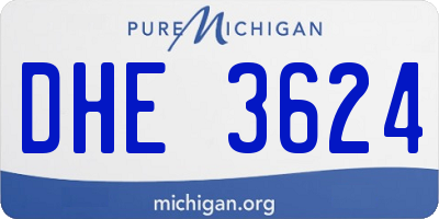 MI license plate DHE3624