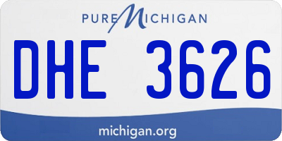 MI license plate DHE3626
