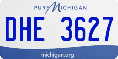 MI license plate DHE3627