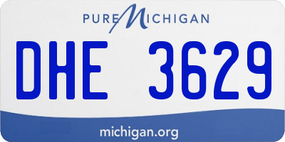 MI license plate DHE3629