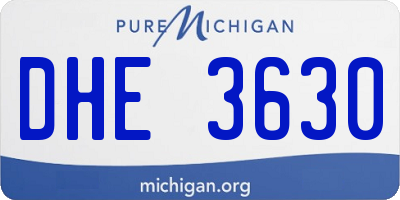MI license plate DHE3630