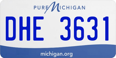 MI license plate DHE3631