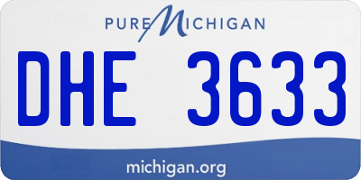 MI license plate DHE3633