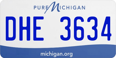 MI license plate DHE3634