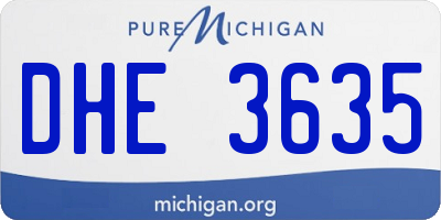 MI license plate DHE3635