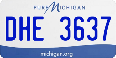MI license plate DHE3637