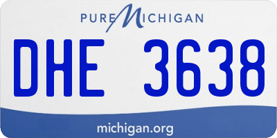 MI license plate DHE3638