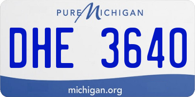MI license plate DHE3640
