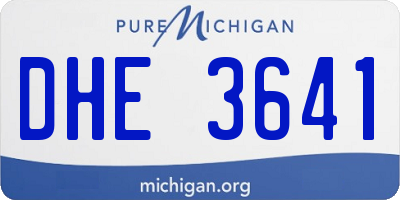MI license plate DHE3641