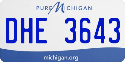 MI license plate DHE3643