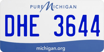 MI license plate DHE3644