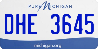 MI license plate DHE3645