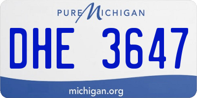 MI license plate DHE3647