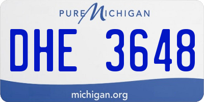 MI license plate DHE3648