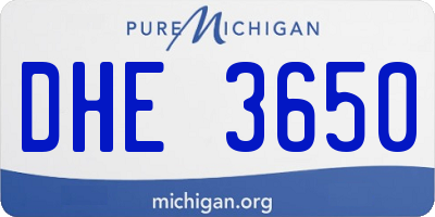 MI license plate DHE3650