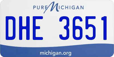 MI license plate DHE3651
