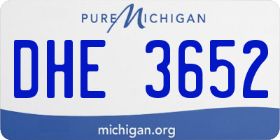 MI license plate DHE3652