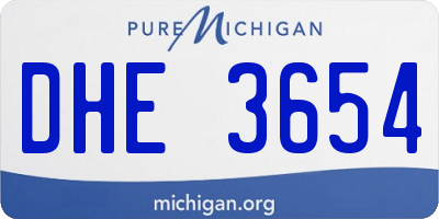 MI license plate DHE3654
