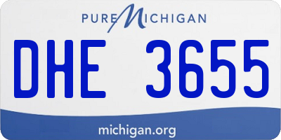 MI license plate DHE3655