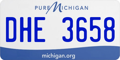MI license plate DHE3658