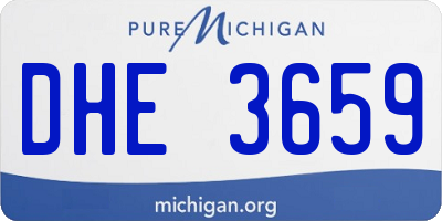MI license plate DHE3659