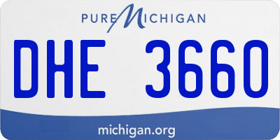 MI license plate DHE3660