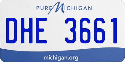 MI license plate DHE3661