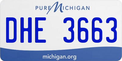 MI license plate DHE3663