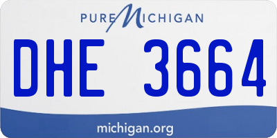 MI license plate DHE3664