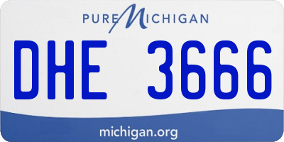 MI license plate DHE3666