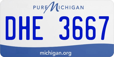 MI license plate DHE3667