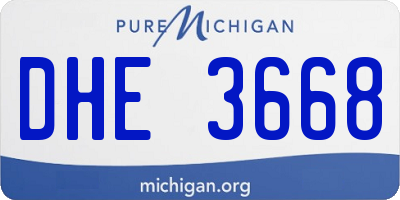 MI license plate DHE3668