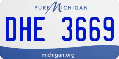MI license plate DHE3669