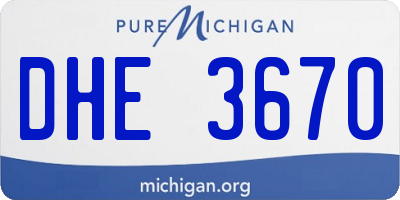 MI license plate DHE3670