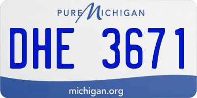 MI license plate DHE3671