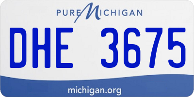 MI license plate DHE3675