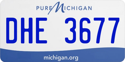 MI license plate DHE3677