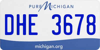 MI license plate DHE3678