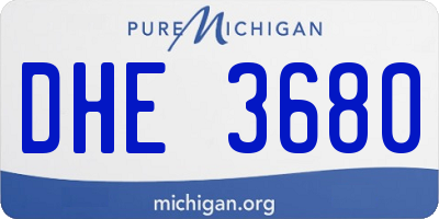 MI license plate DHE3680