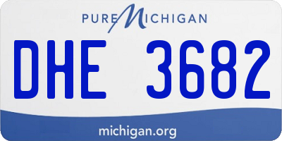MI license plate DHE3682