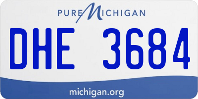 MI license plate DHE3684