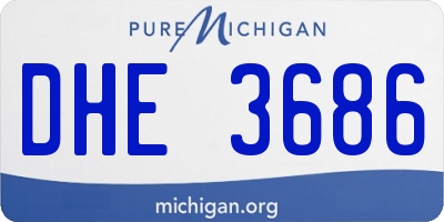 MI license plate DHE3686