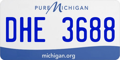 MI license plate DHE3688