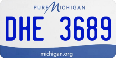 MI license plate DHE3689