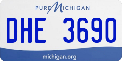 MI license plate DHE3690